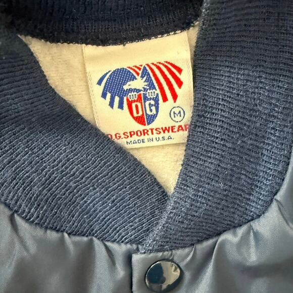 Vintage 80s Electromagnetic Sciences Inc Navy Bomber Jacket Adult Medium - Picture 2 of 4